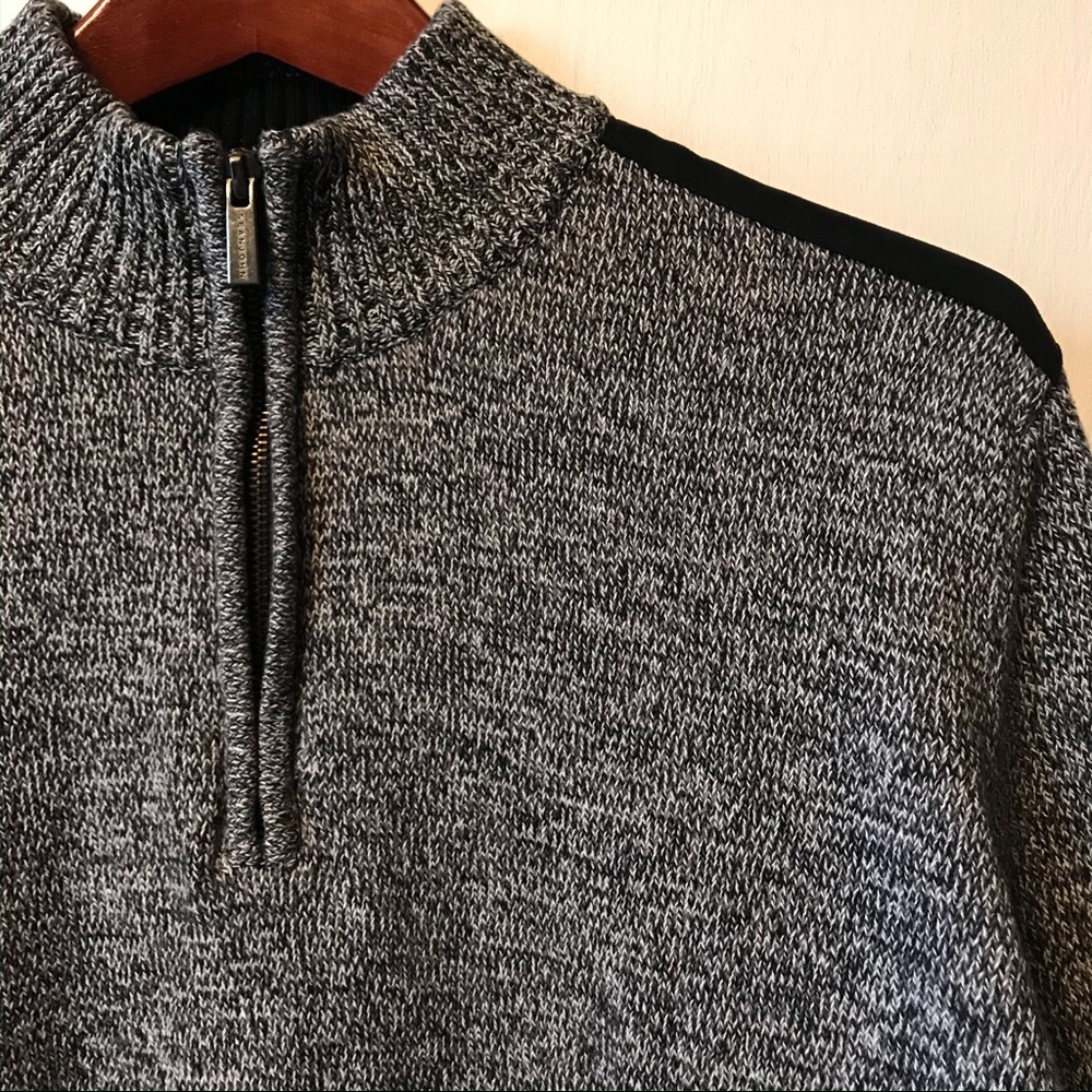 Sean John Quarter Zip Gray/Black Sweater.